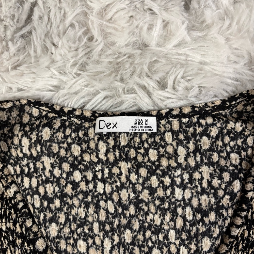 Dex Black and White Floral Long Sleeve Dress - Picture 4 of 10
